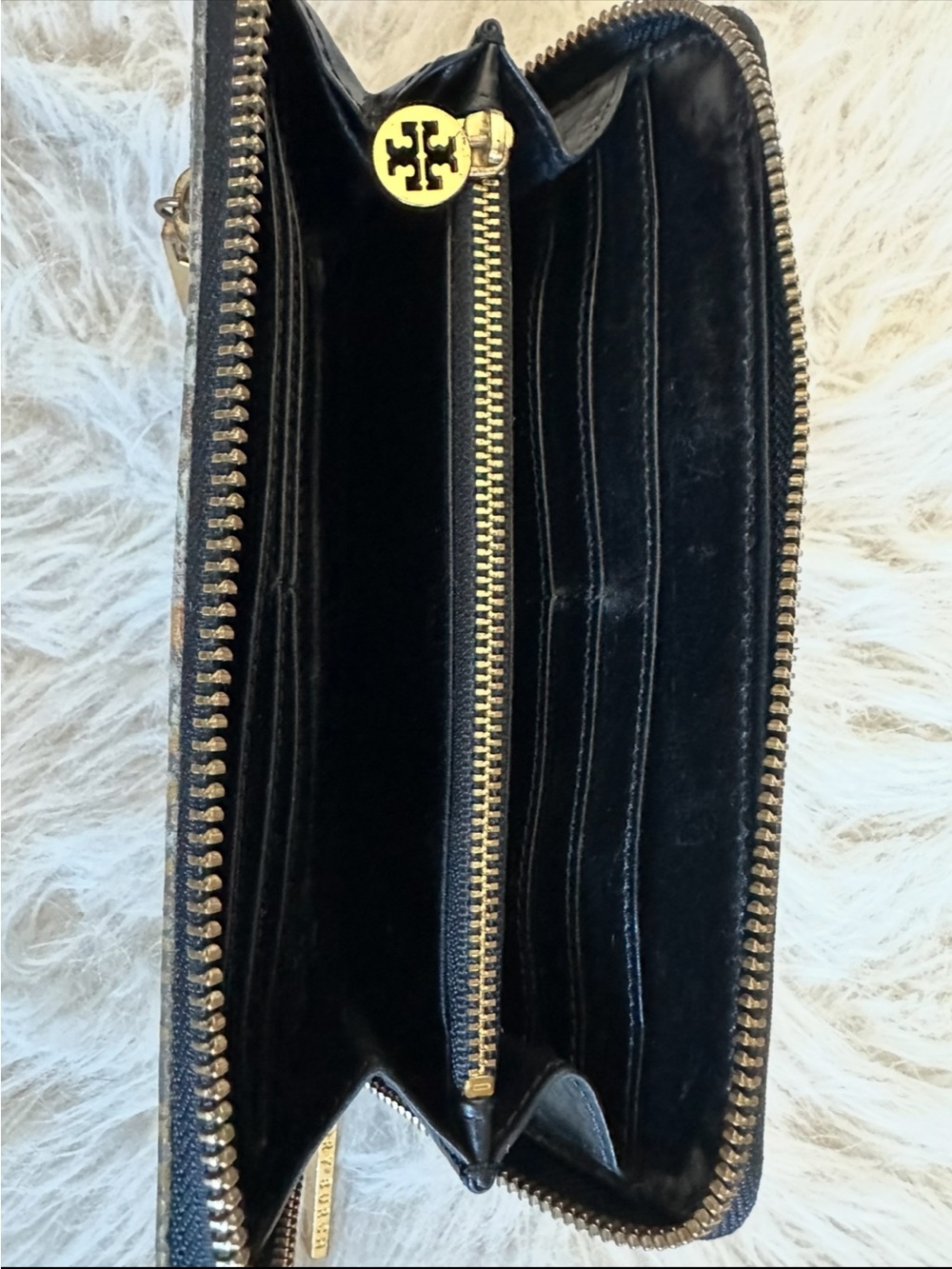 Tory Burch Multicolor Snake-Print Zip Card Wallet with Gold Hardware Zip around - Picture 14 of 16